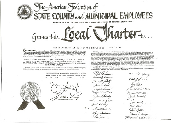 Original AFSCME Local 2794 charter